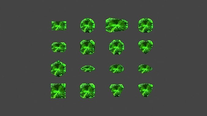GEMS-017 Chrysoprase Low-poly 3D model