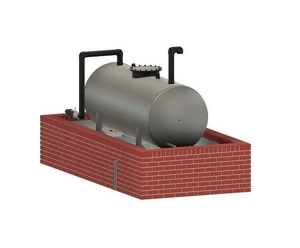 Model Railway Oil Tank with Brick Bund 3D model 3D printable CGTrader