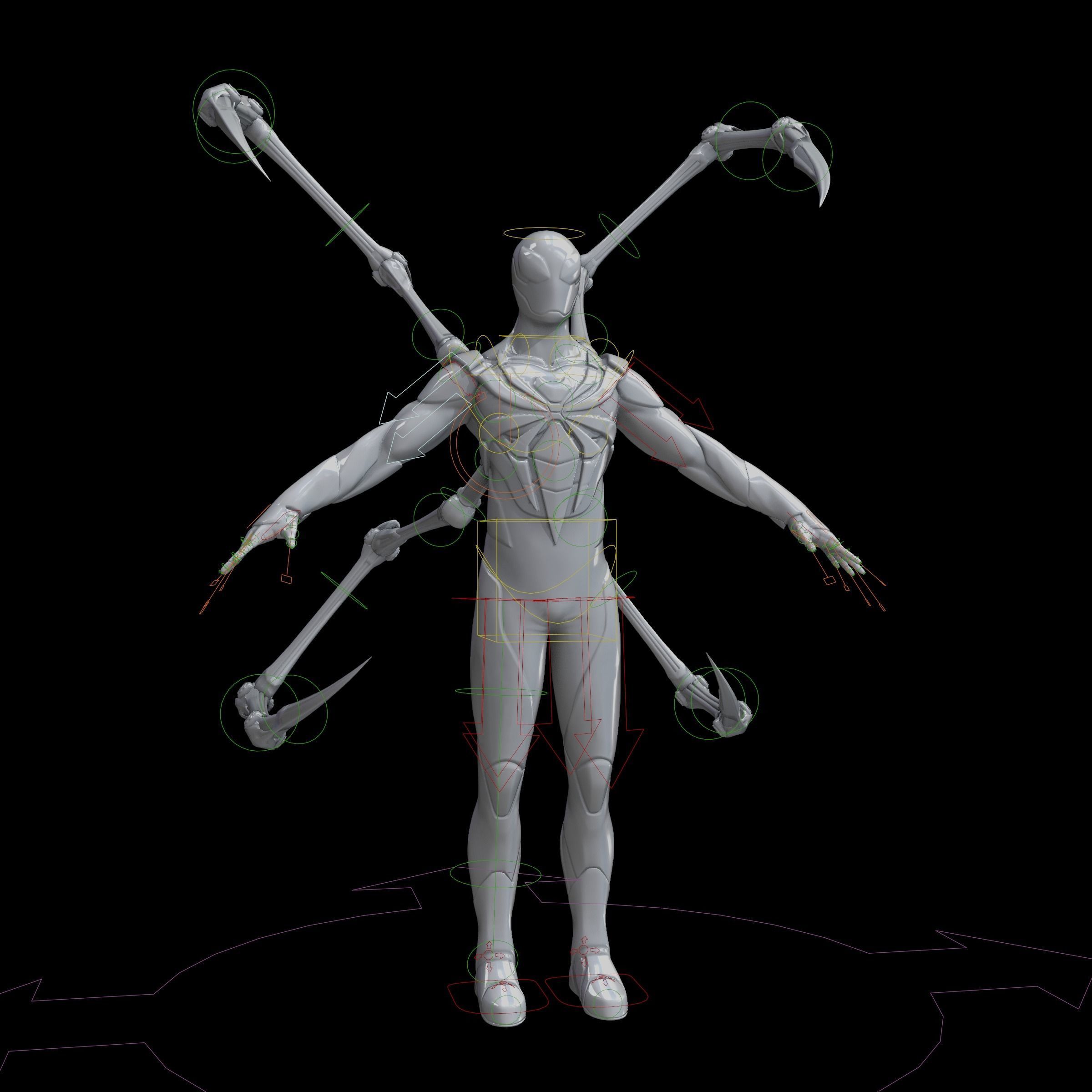 3D model Iron-Spiderman Classic Suit Insomniac Games VR / AR / low-poly
