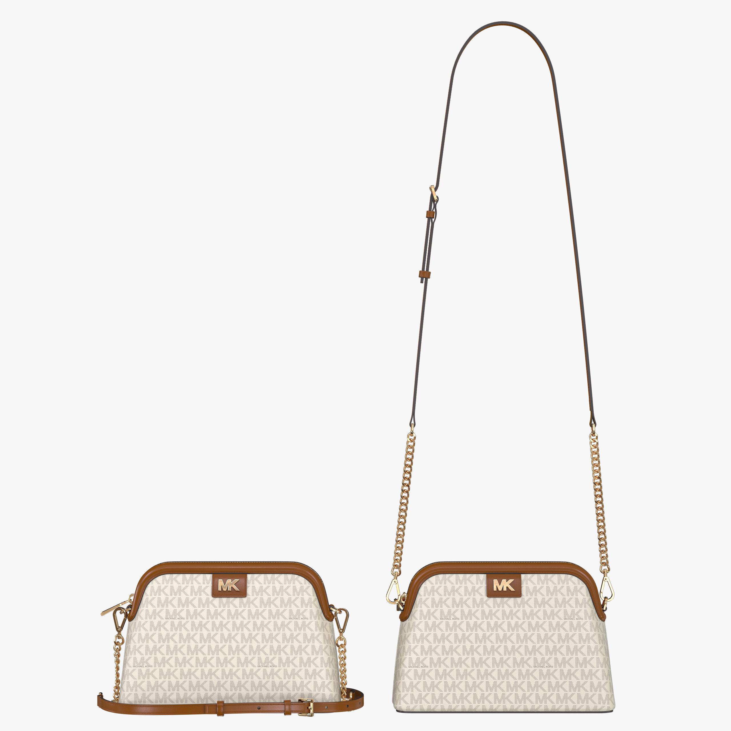 MICHAEL KORS Large Logo Dome Crossbody Bag VANILLA ACORN 3D model