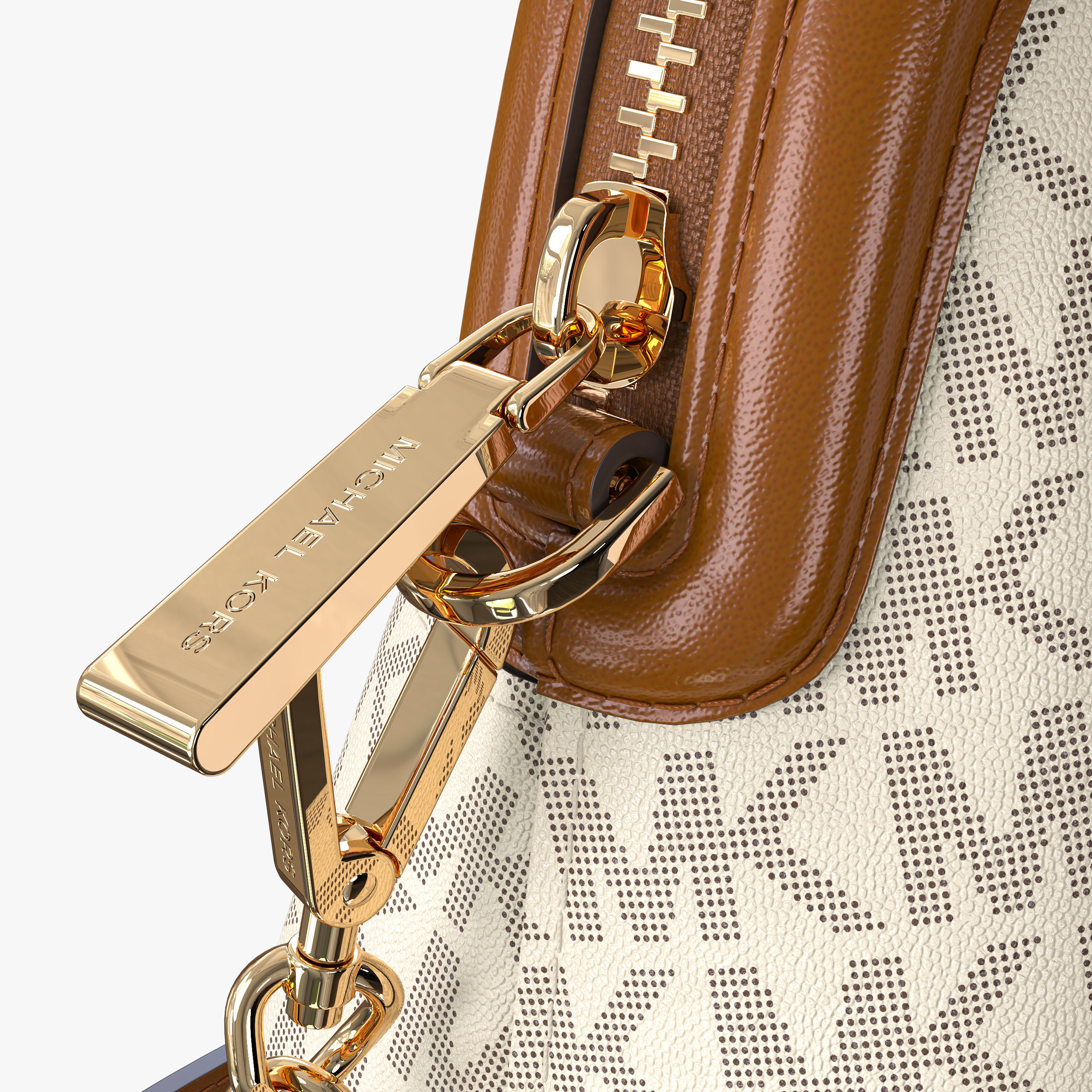 MICHAEL KORS Large Logo Dome Crossbody Bag VANILLA ACORN 3D model