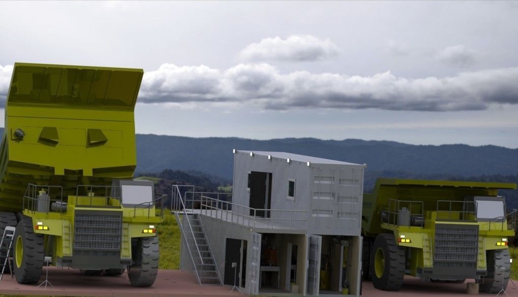 Dump truck service point 3D model CGTrader