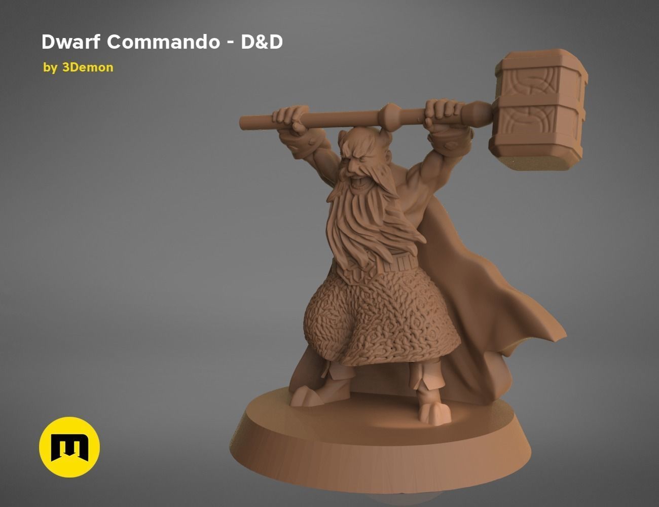Dwarf Commando - DnD Set 3D model 3D printable | CGTrader