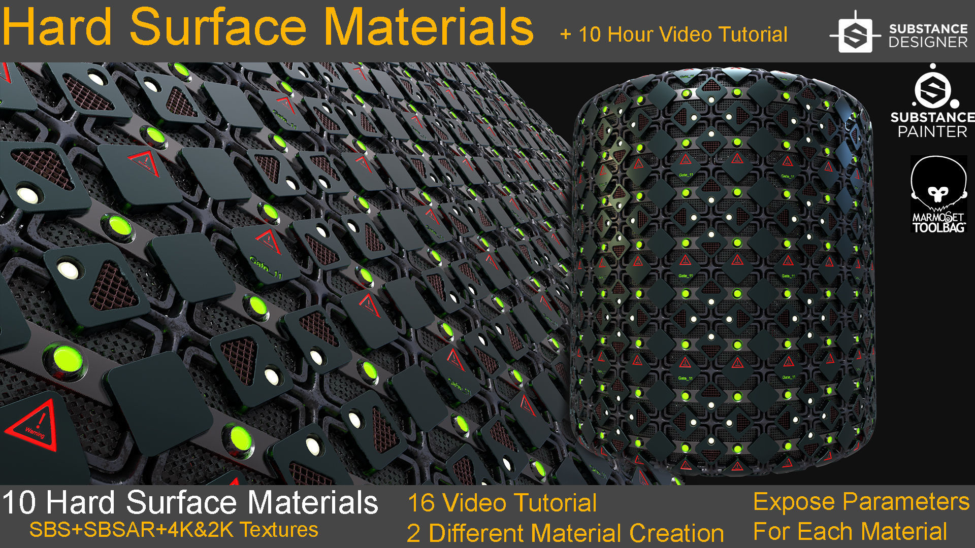Texture 10 Hard Surface Material 10 Hours Video Tutorial VR / AR / low