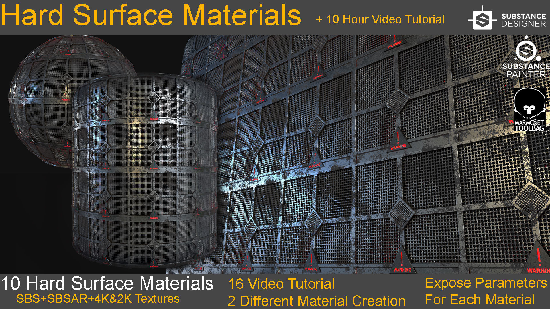Texture 10 Hard Surface Material 10 Hours Video Tutorial VR / AR / low