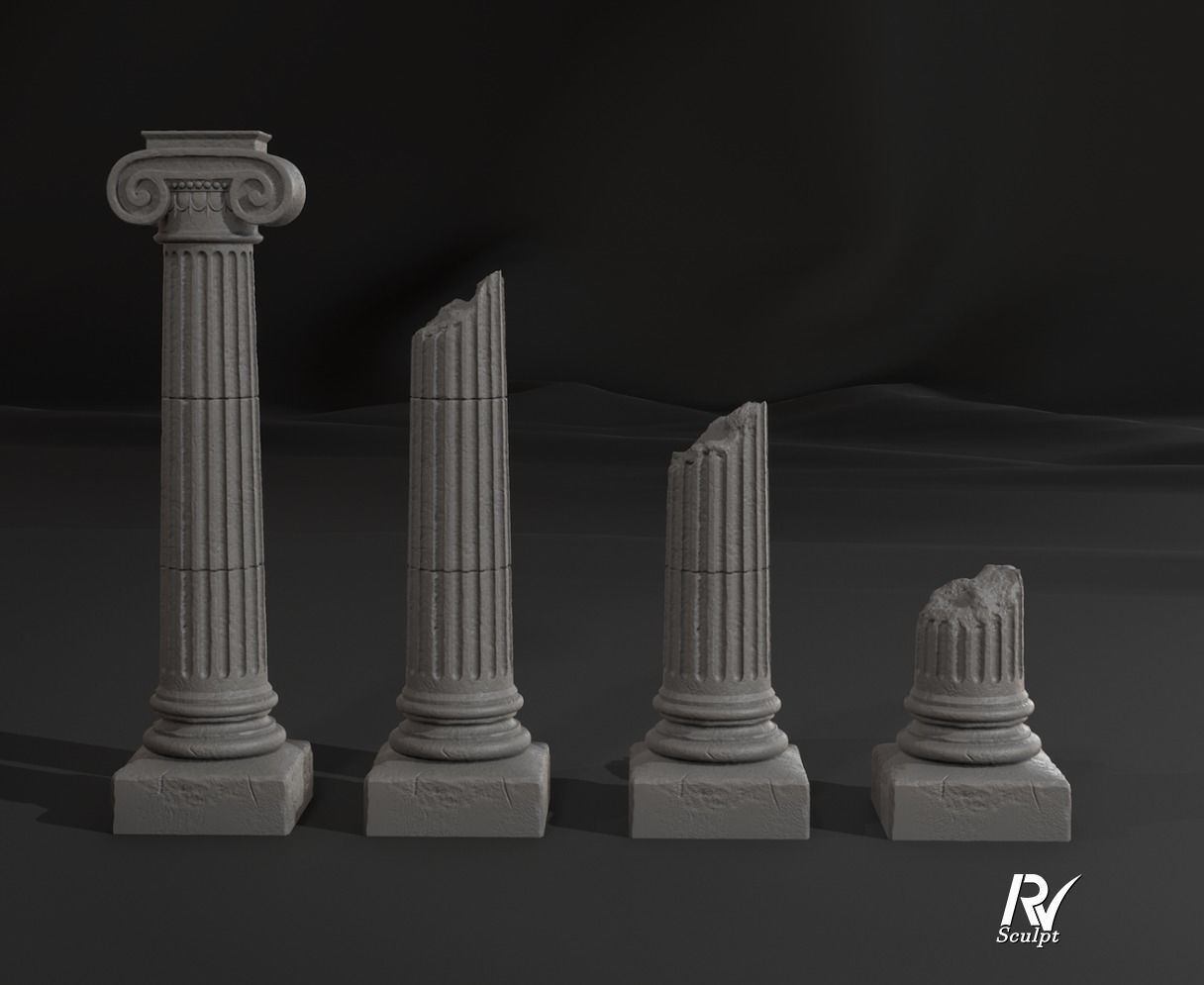 Greek column 3D model 3D printable CGTrader