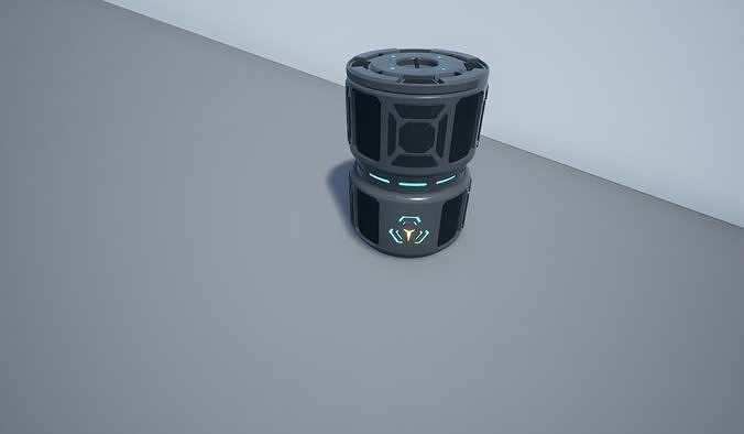 Low Poly Scifi Barrel Low-poly 3D model