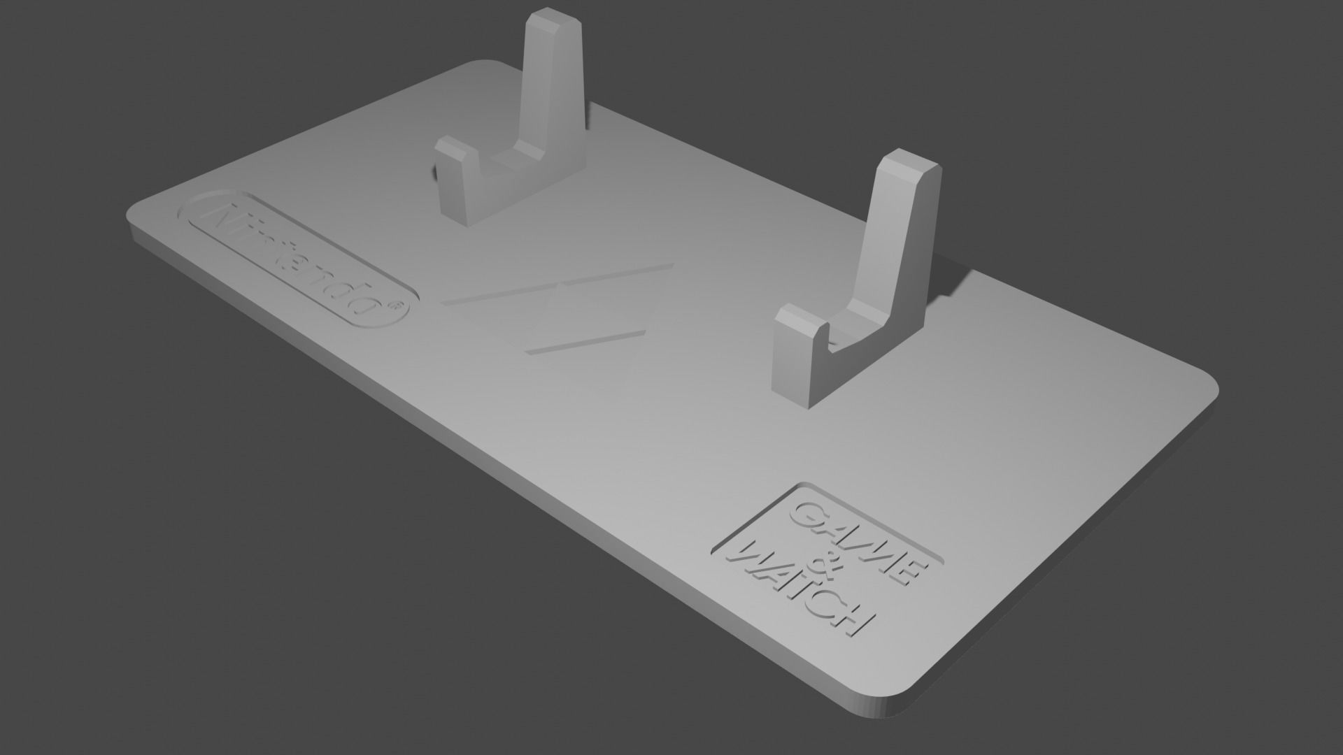 Zelda Game and Watch Stand for console Triforce Logo V2 3D model