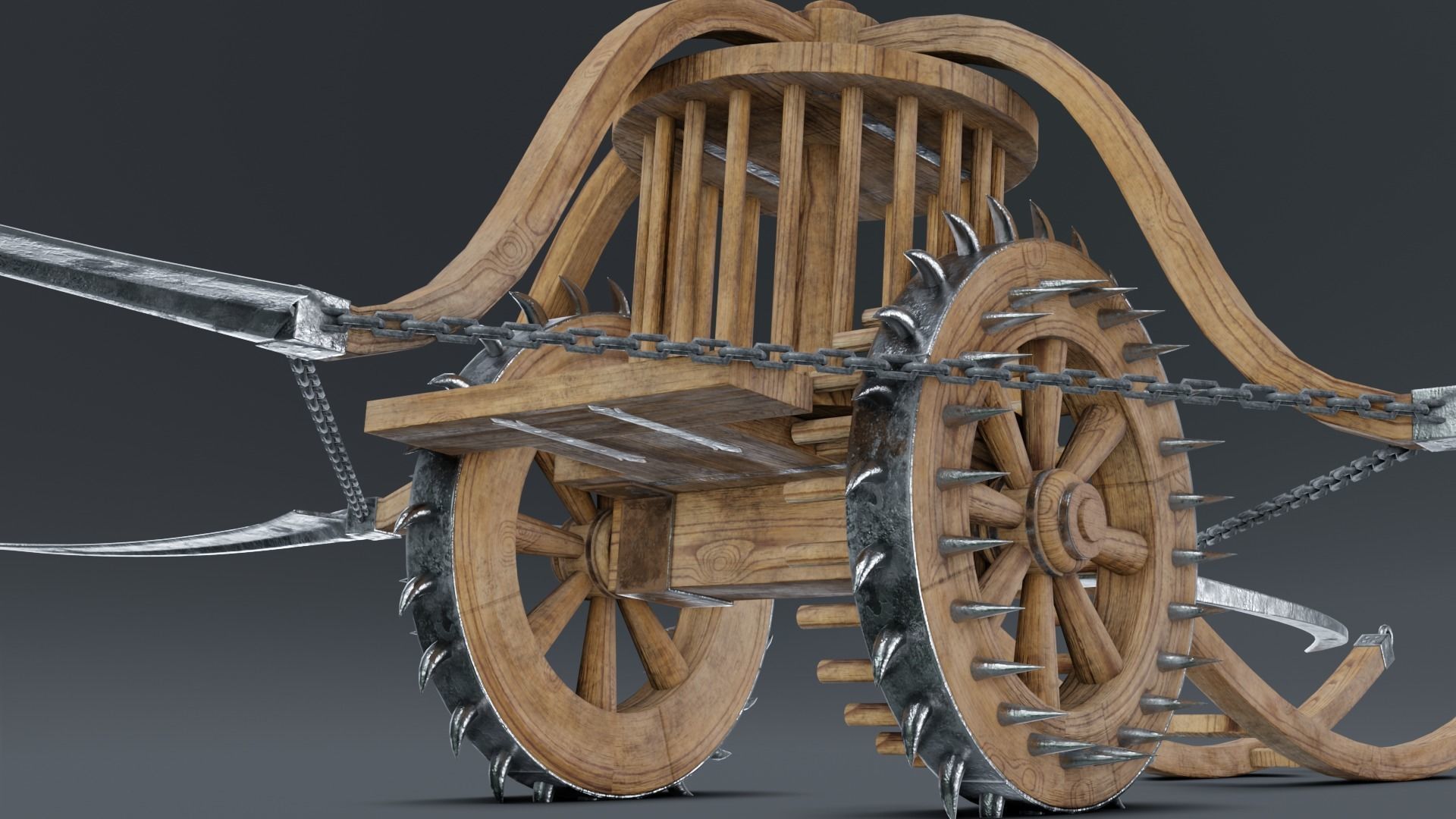 3D model Scythed Charriot - Leonardo da Vinci VR / AR / low-poly | CGTrader