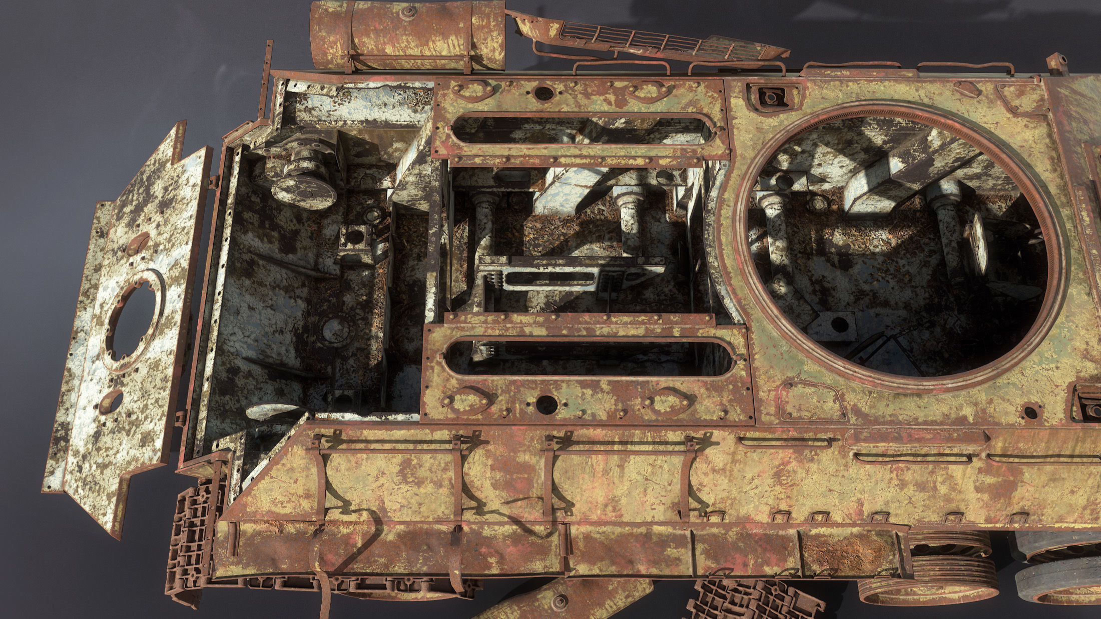 Tank T-34 Chassis Rusted 3D model | CGTrader