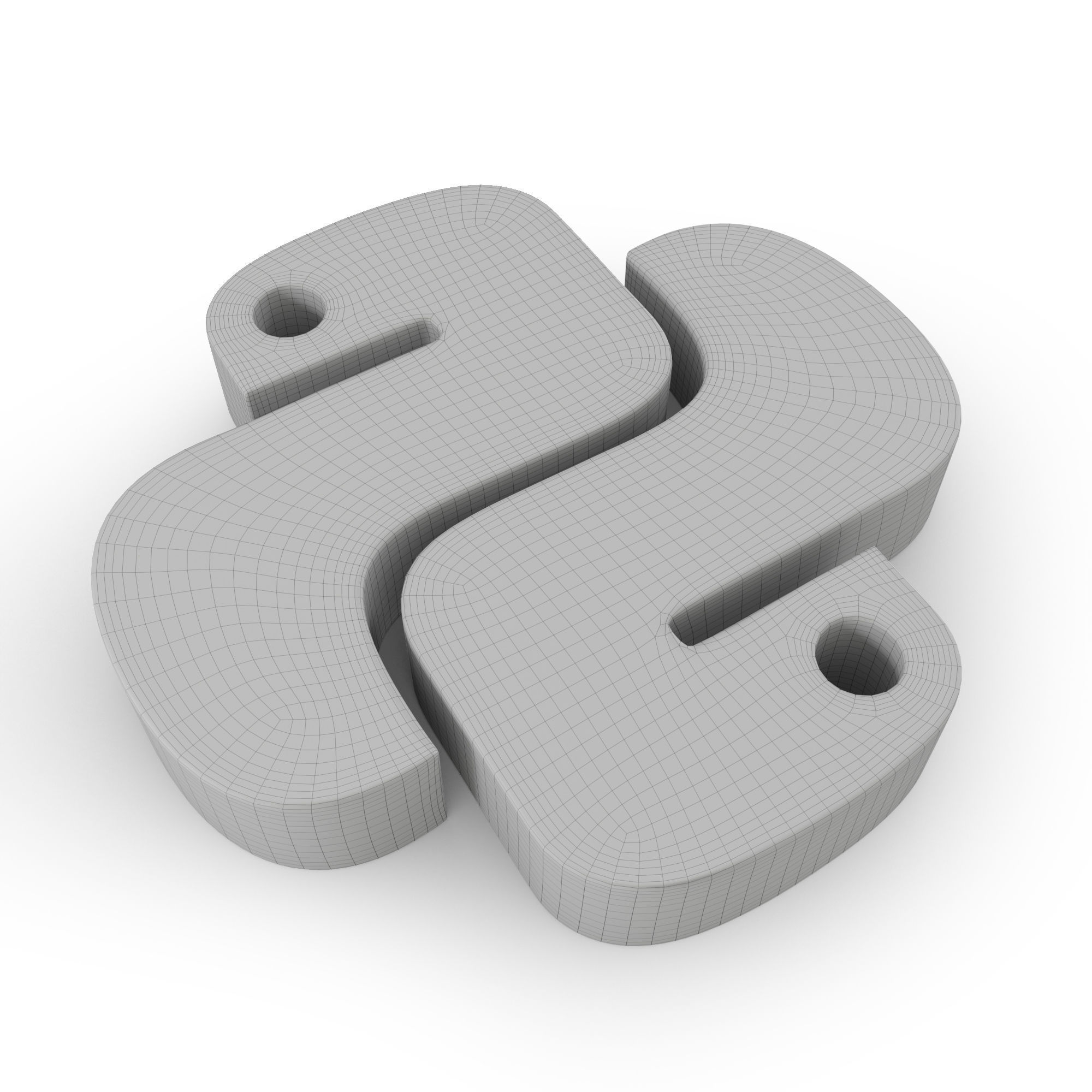 Python logo 3D model | CGTrader