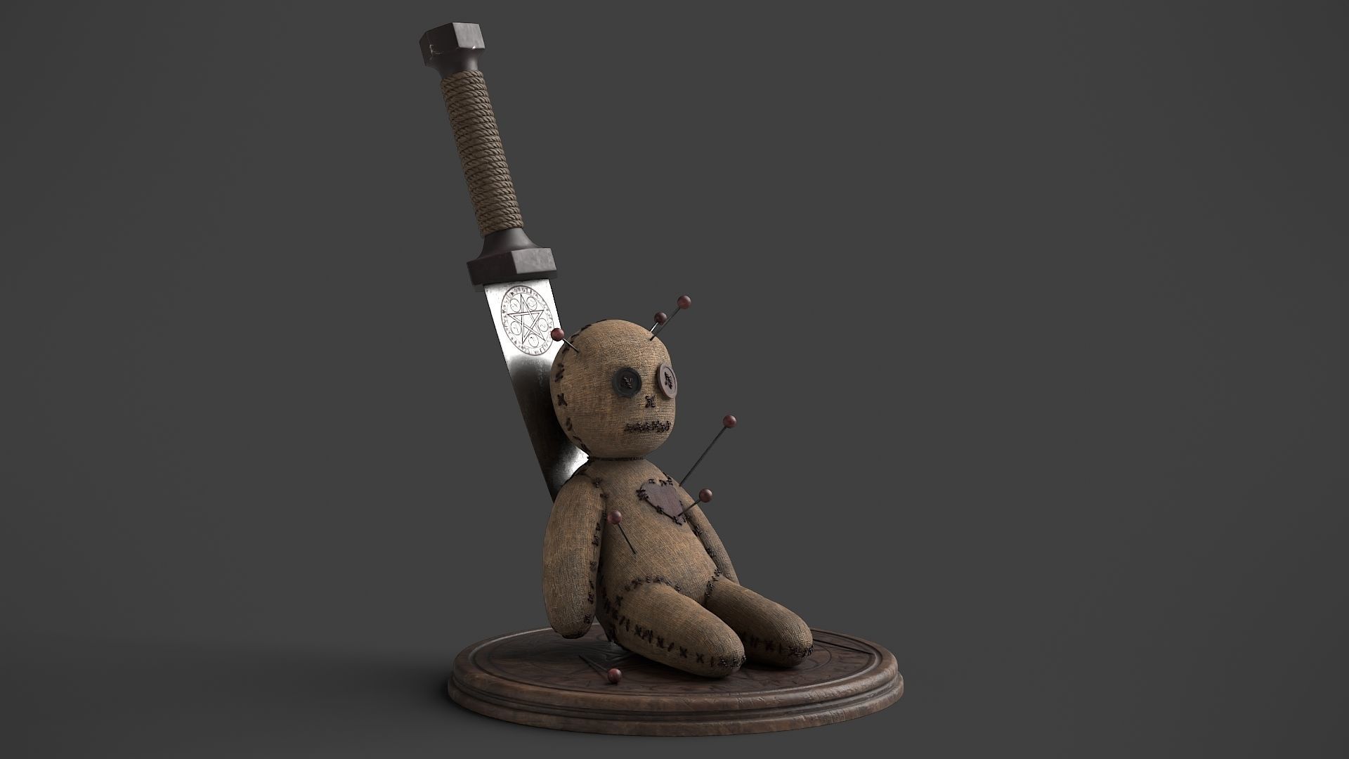 Voodoo doll with a Knife 3D model CGTrader