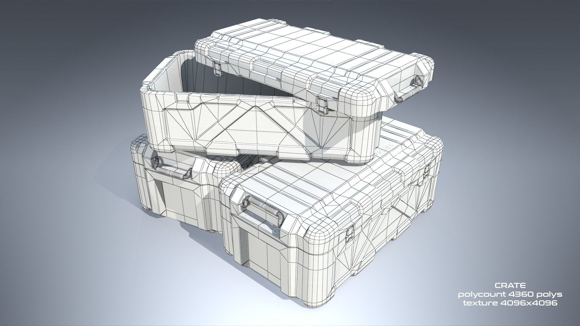 3D model Scifi cargo set PBR VR / AR / lowpoly CGTrader