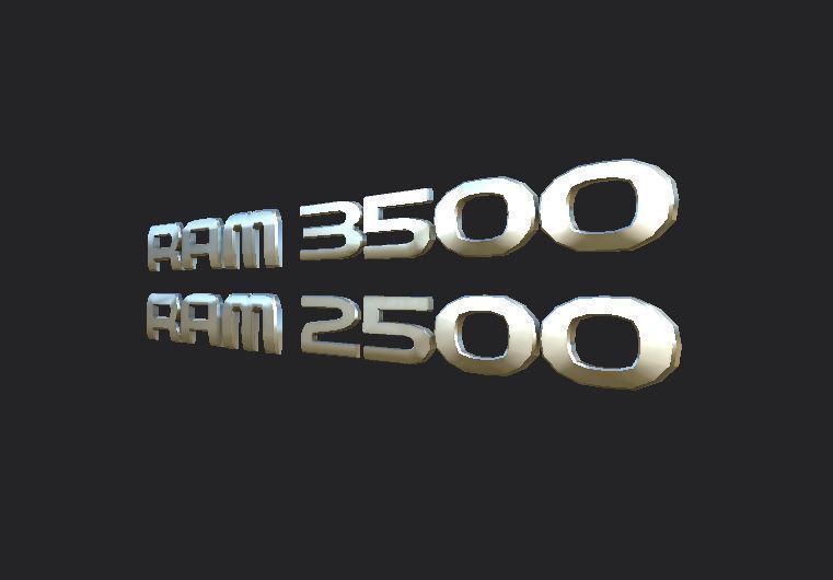RAM 2500 3500 DOOR EMBLEM 3D model CGTrader