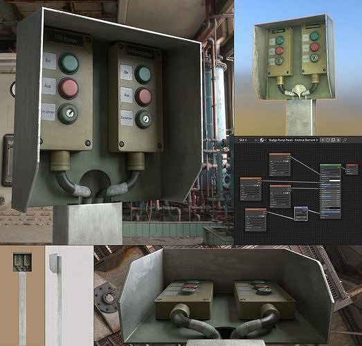Pump Panel 2 Remastered Low-poly 3D model