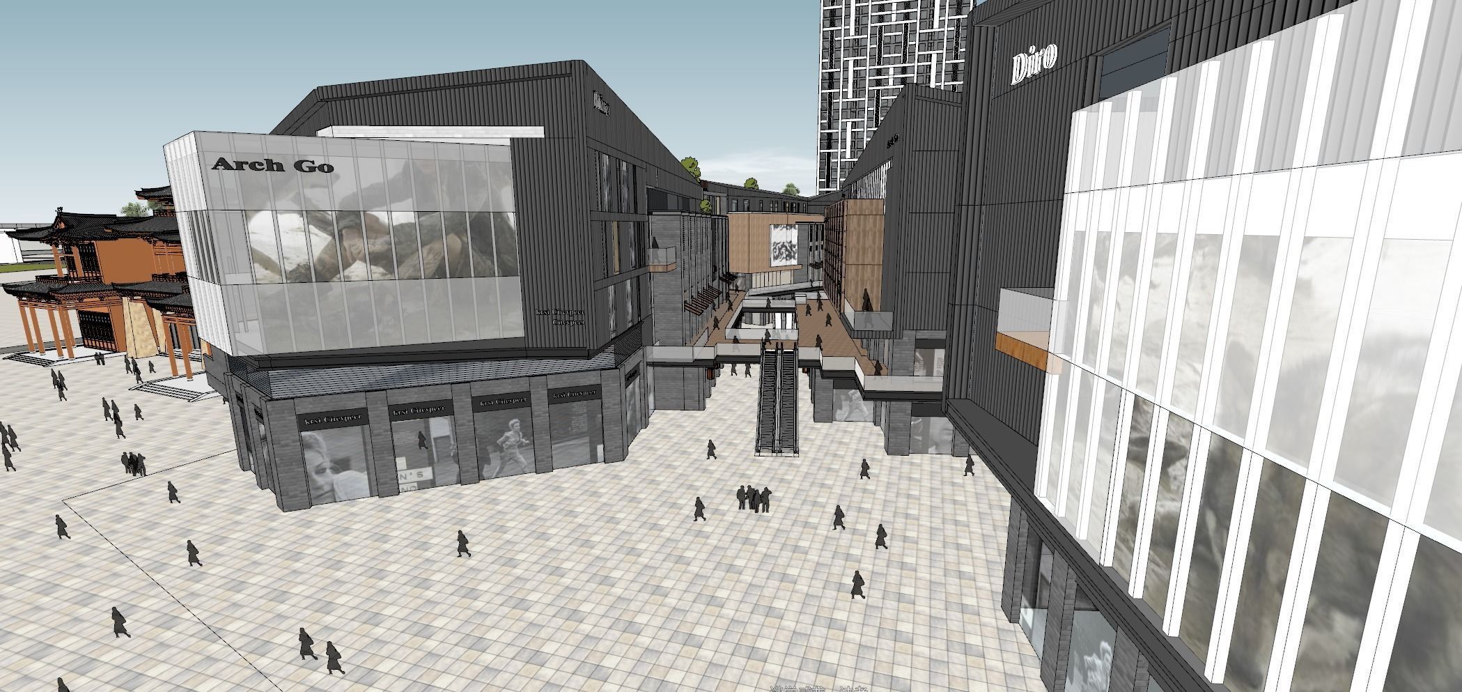 3D model commercial zone VR / AR / lowpoly CGTrader