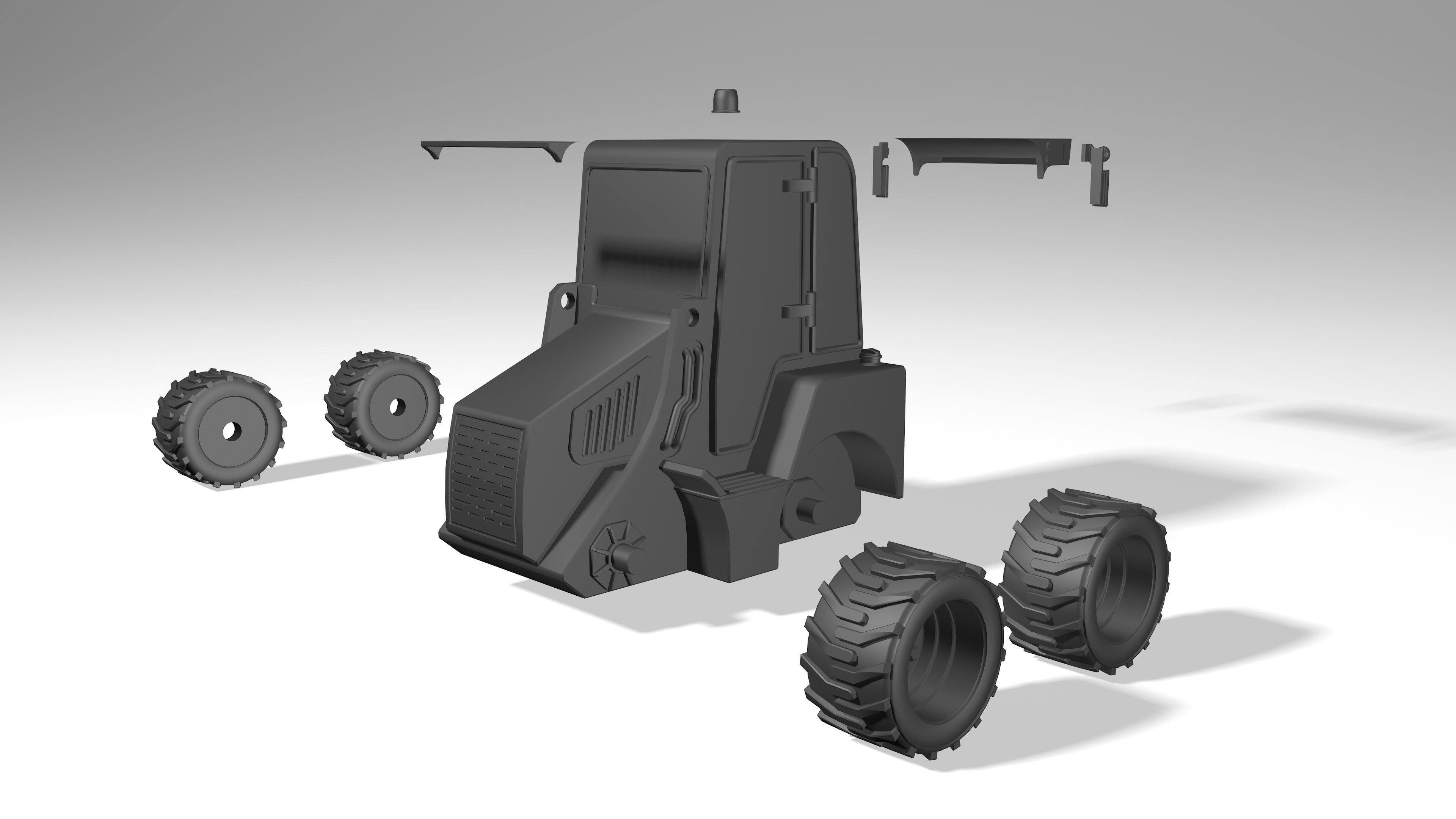 3D model 3d model tractor JCB1CX ver2 VR / AR / lowpoly CGTrader