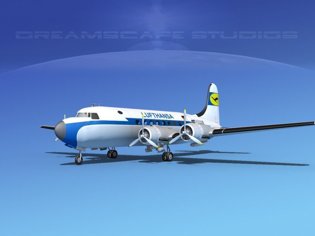 Douglas DC-4 Lufthansa  3D model