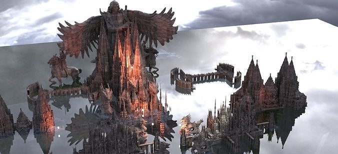 Vampire City Fortress Kit Bash 1 3d Model Cgtrader