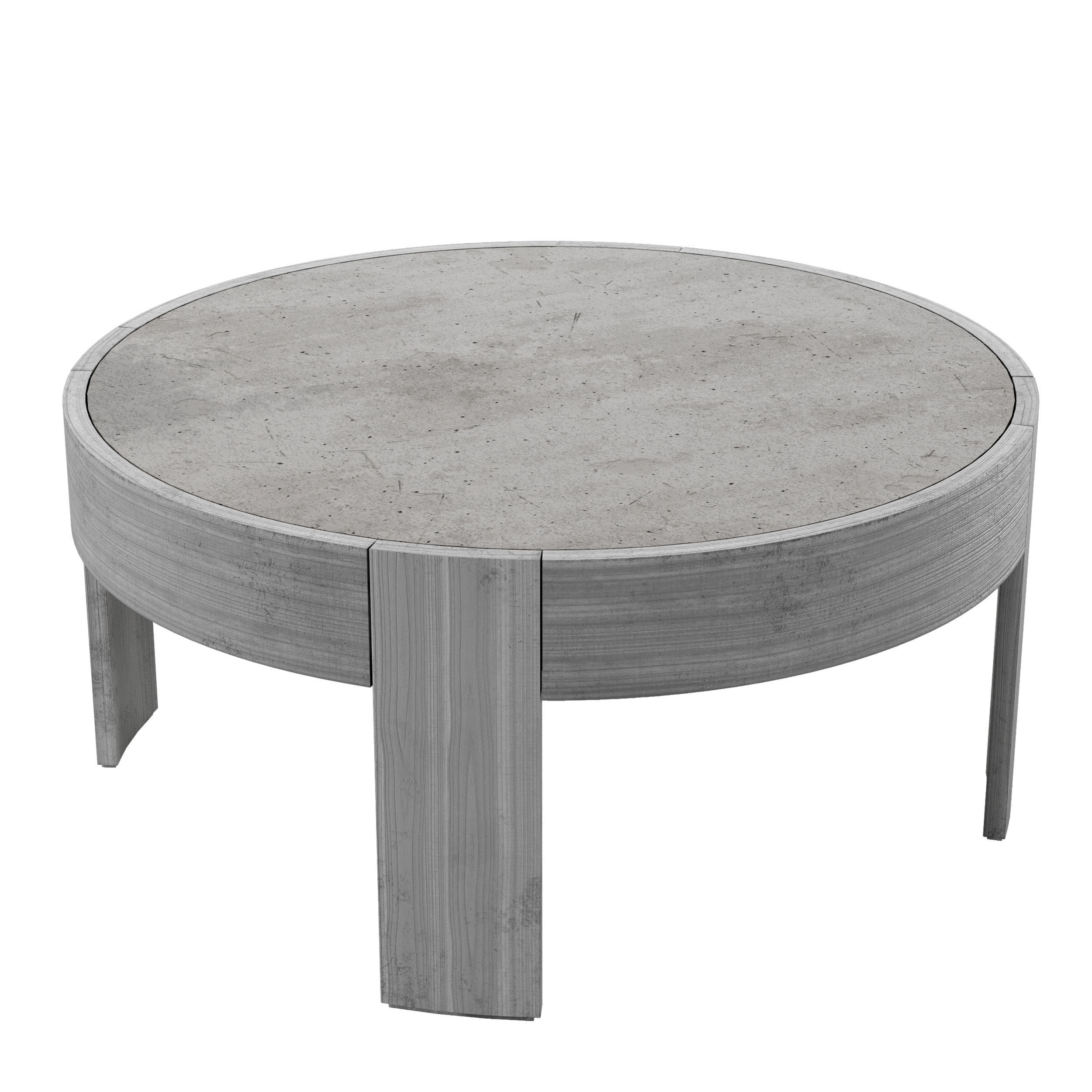 Portside Outdoor Concrete Round Coffee Table West Elm 3D model CGTrader