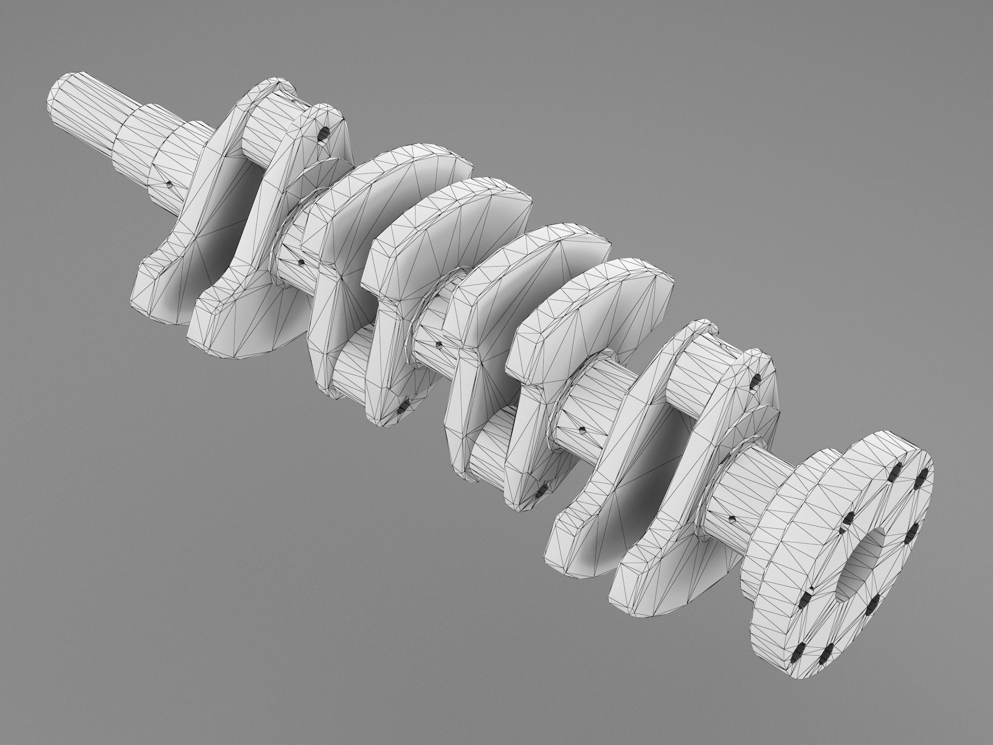 3D model 4 cylinder inline engine pistons camshaft VR / AR / low-poly ...
