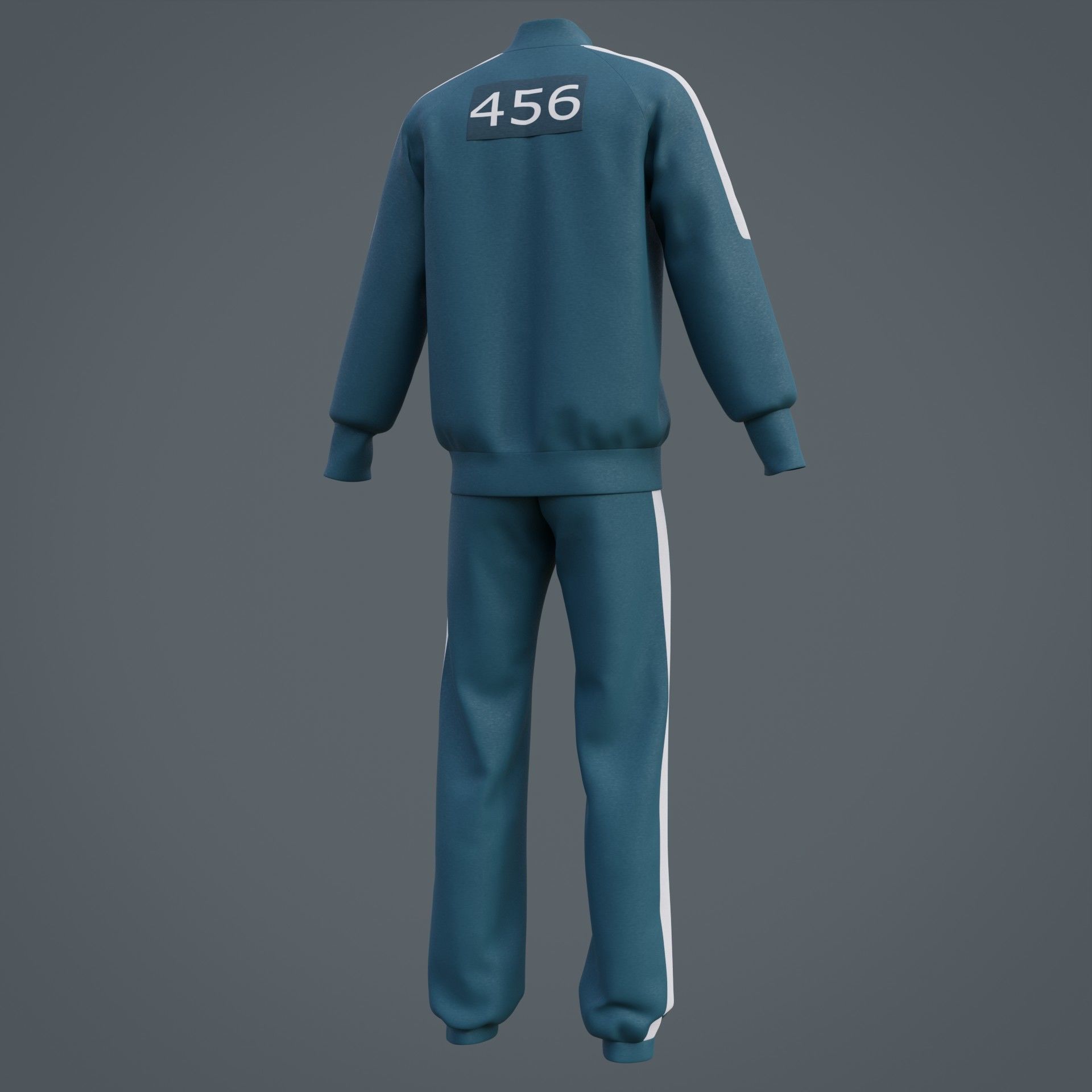 Squid Game Players Uniform 456 Male Tracksuit Costume 3D model CGTrader