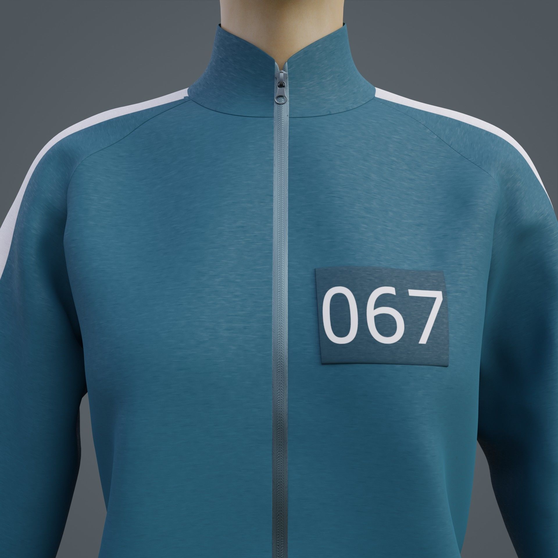 Squid Game Players Uniform 067 Female Tracksuit Costume 3D model