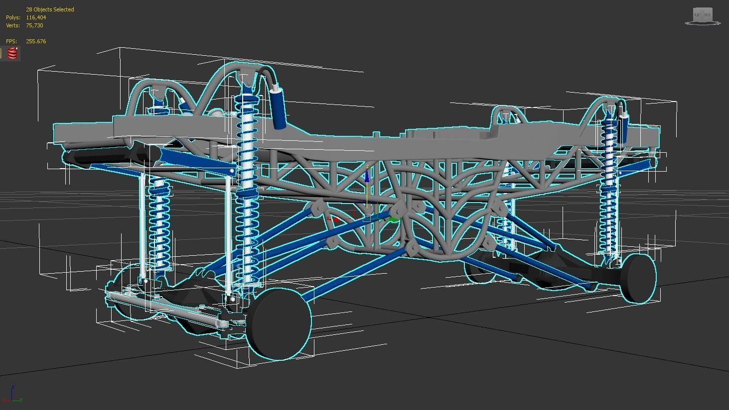 Mud Truck Chassis for Mega Trucks 3D model animated rigged CGTrader
