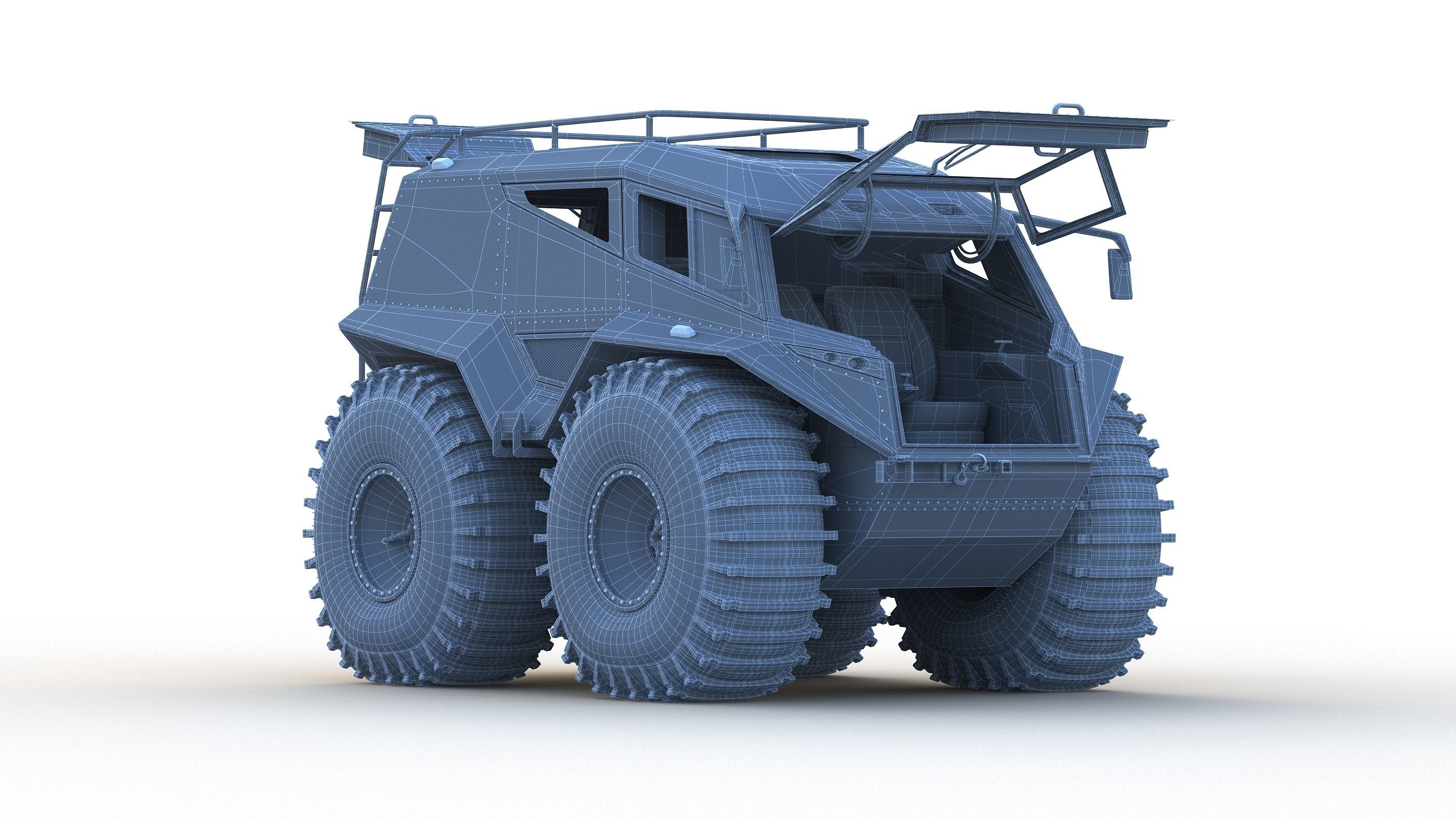 Concept of a floating all-terrain vehicle 3D model animated rigged ...