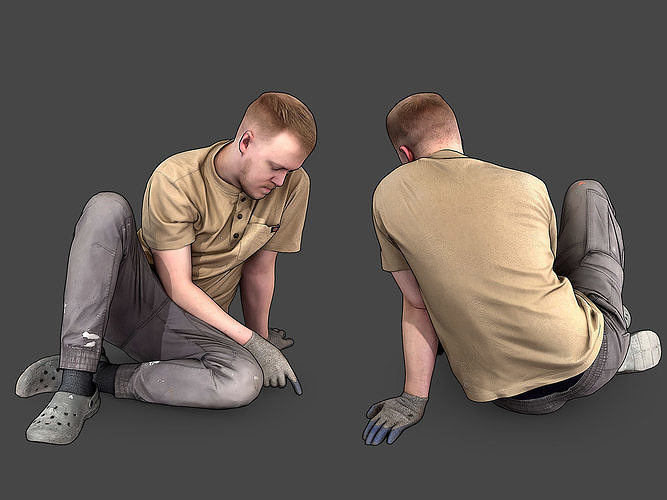 Worker Sitting on the Floor