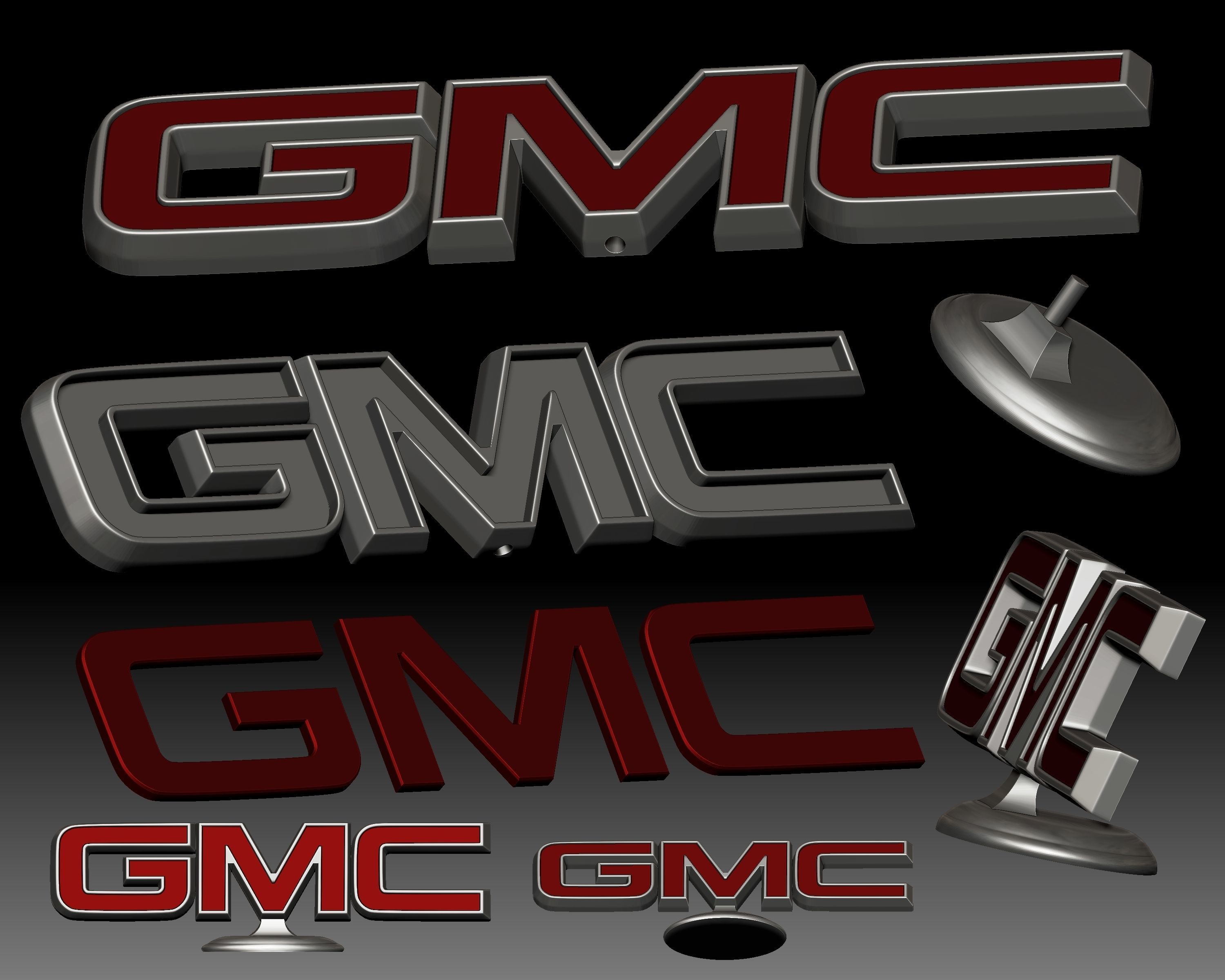 GMC logo General Motors car brand for 3D printer or CNC router 3D model