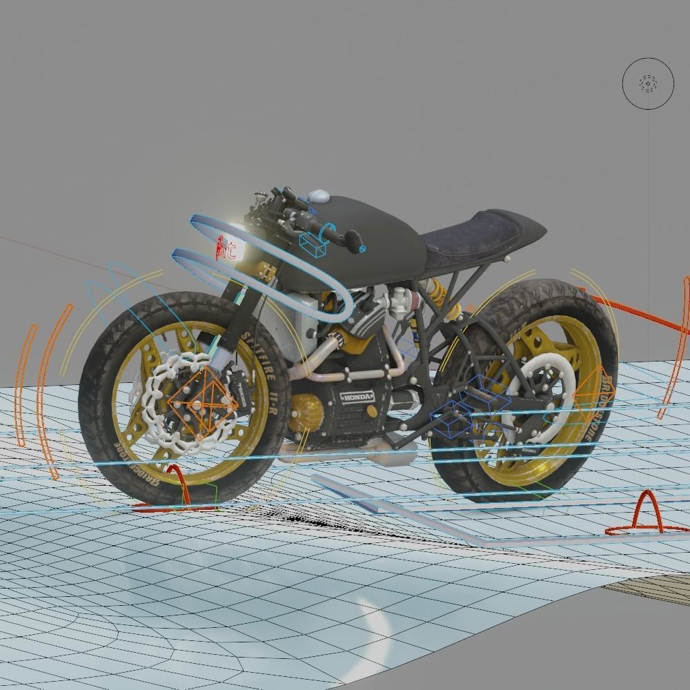 Blender Honda CX650 Motorcycle Rig free 3D model rigged CGTrader