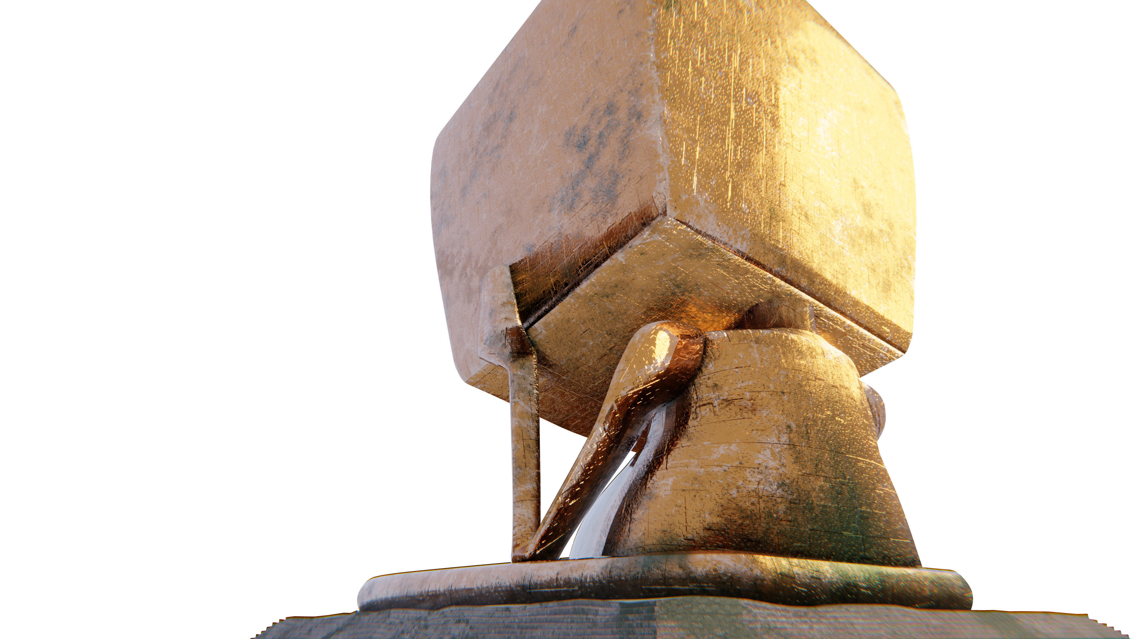 3D model 3D Deep Thought Super Computer Scifi Gold VR / AR / lowpoly