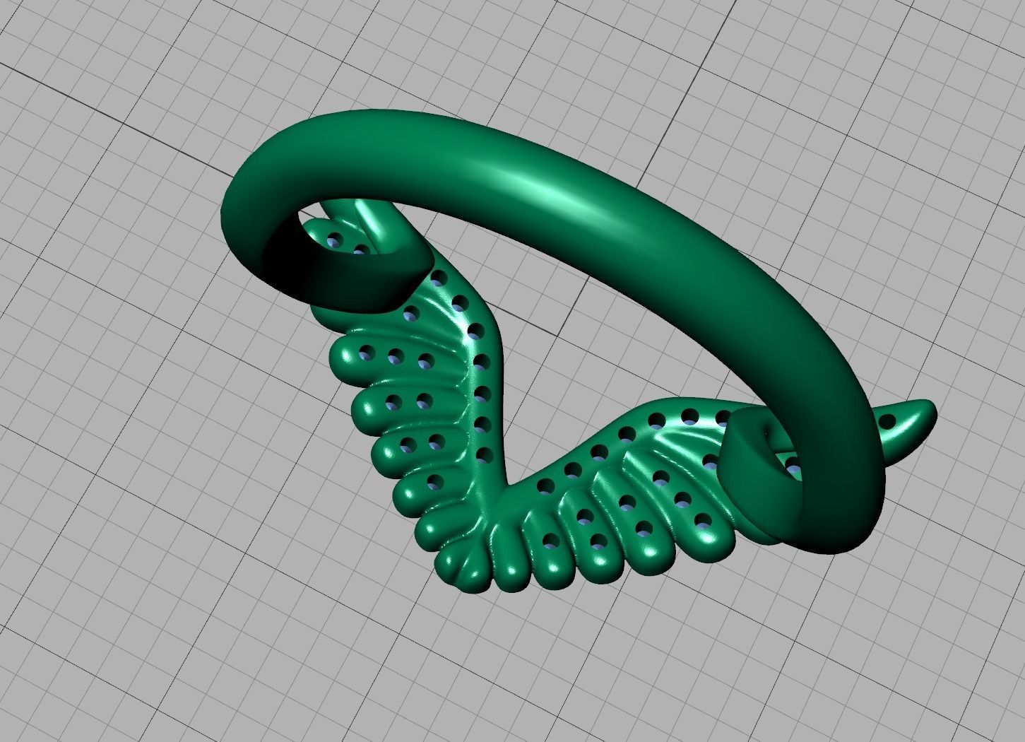 Diamond Wings Ring Own design Angel Wings Band 3dmodel 3D model 3D