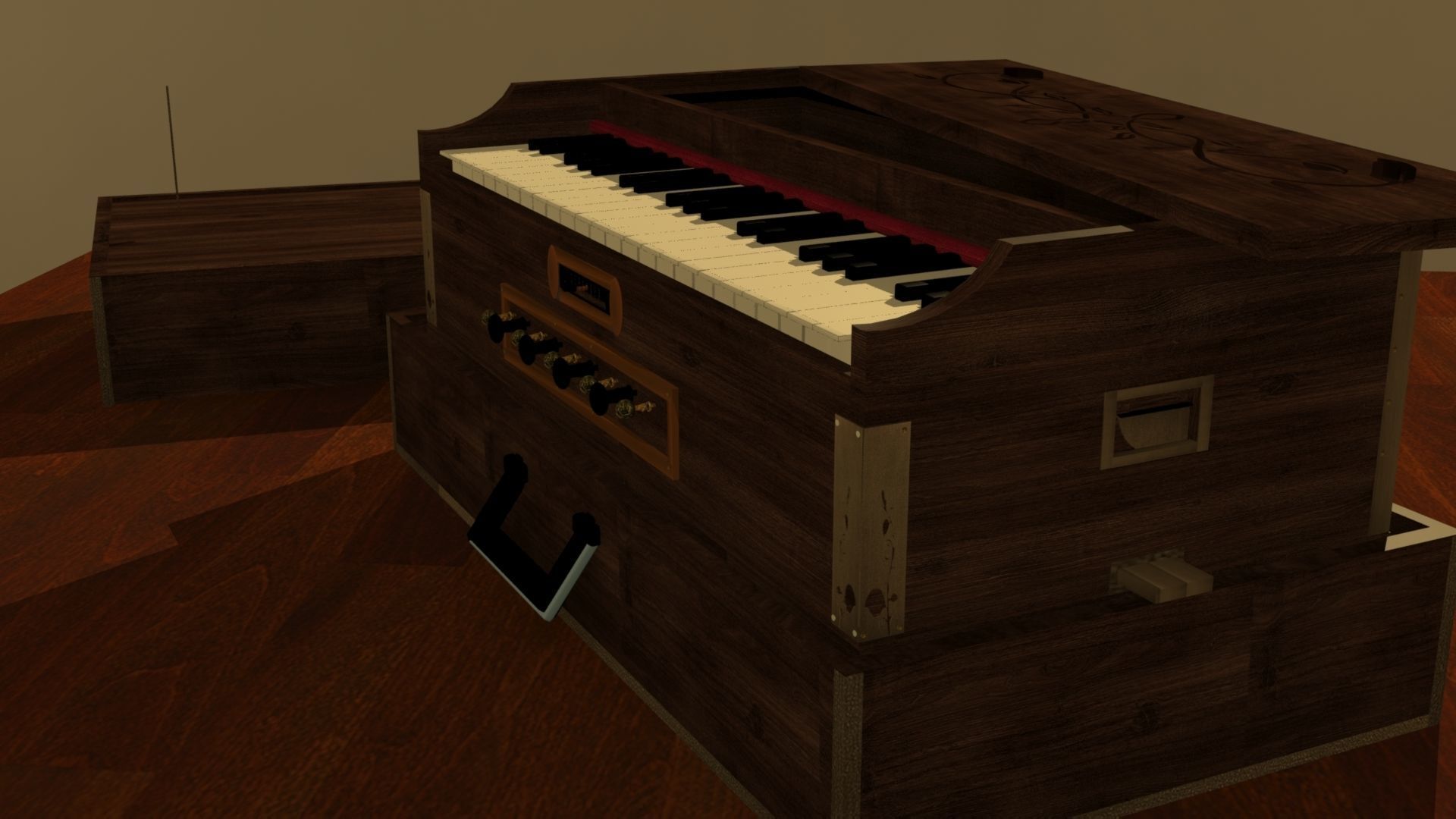 Indian Music Instrument Harmonium 3d Model 3D model 3D printable CGTrader