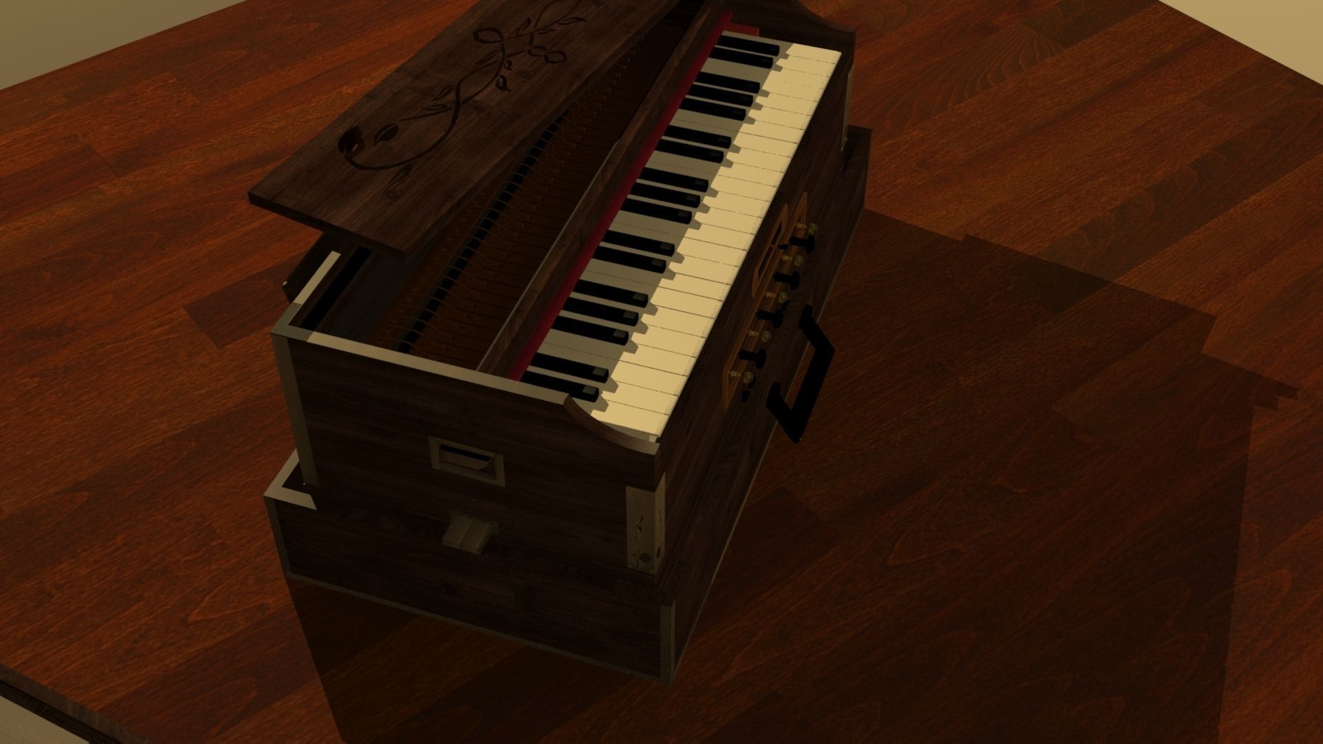 Indian Music Instrument Harmonium 3d Model 3D model 3D printable CGTrader