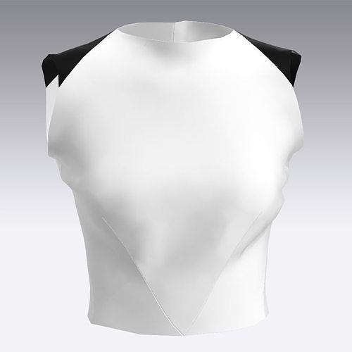 BLOUSE CUP WHITE BLACK 3D model CGTrader