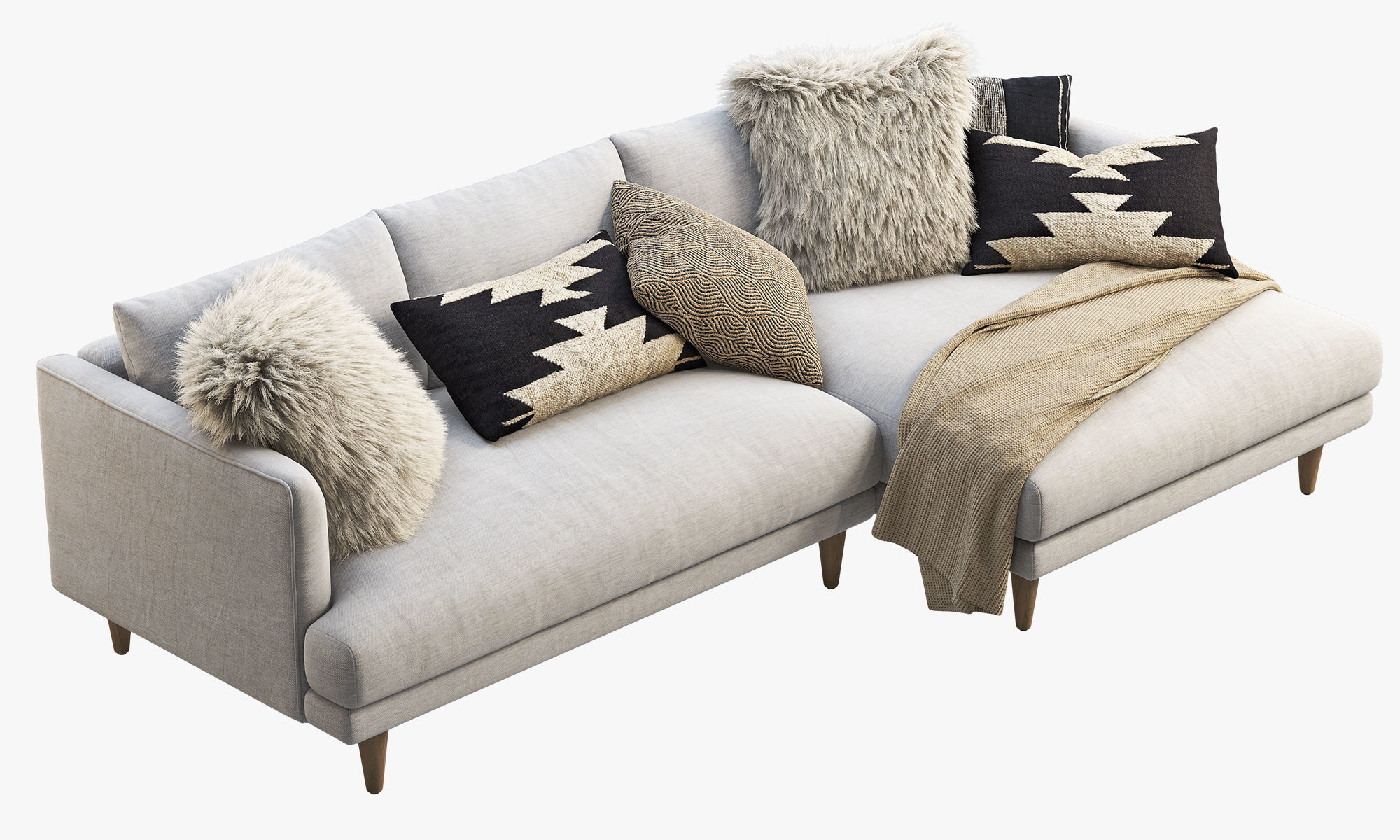 Joybird Lewis Sectional sofa 3D model CGTrader