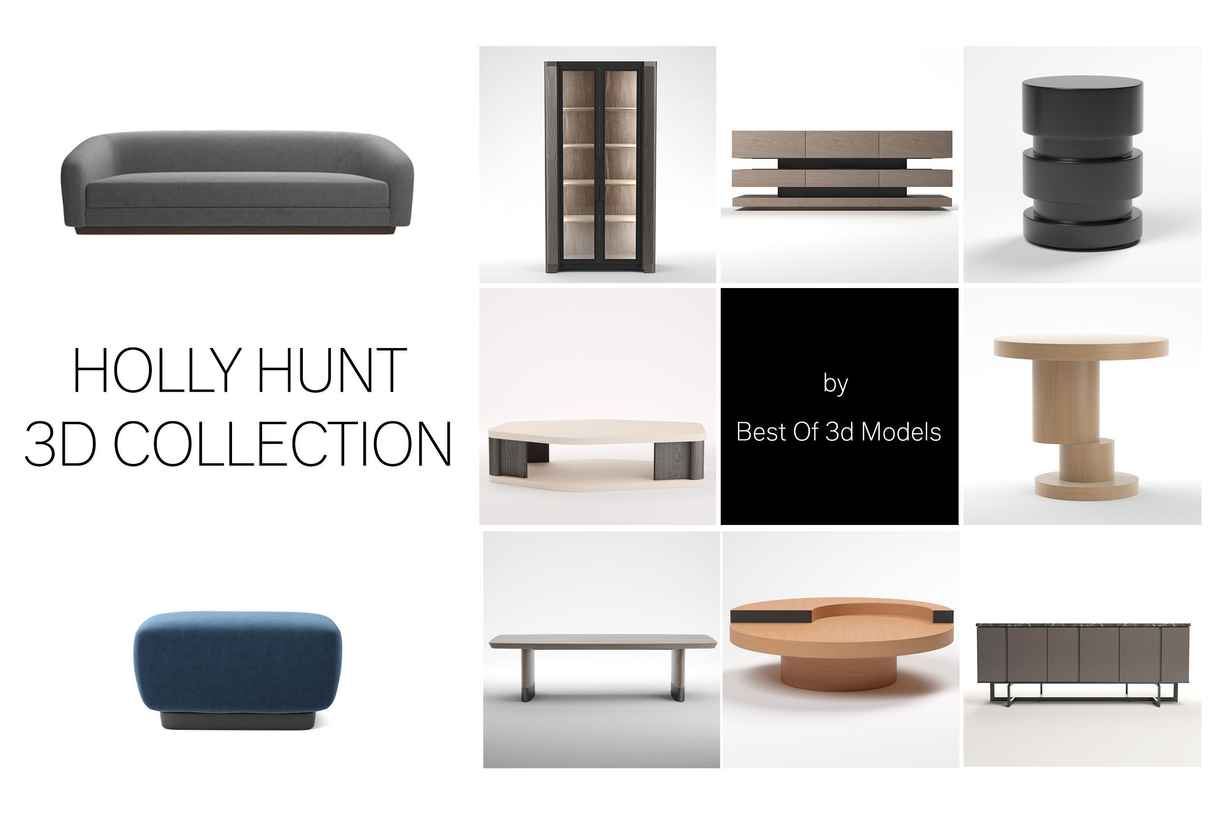 Holly Hunt furniture collection 3D model CGTrader