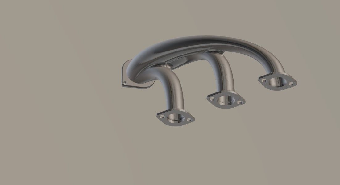 3 Cylinder header 3D model 3D printable | CGTrader