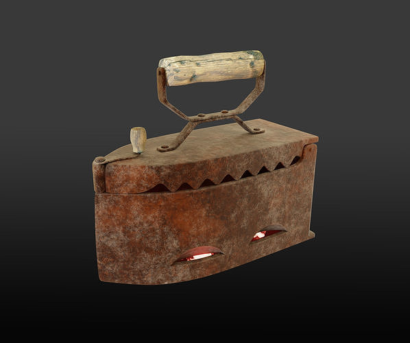 Old rusty iron with charcoal 3D model CGTrader