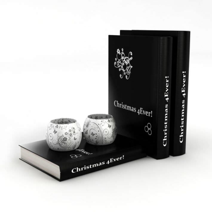 Books With Candles 3D model