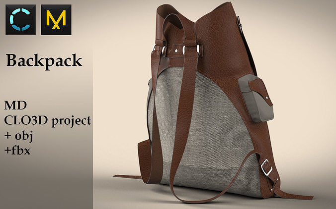 Backpack Marvelous Designer project 3D model | CGTrader