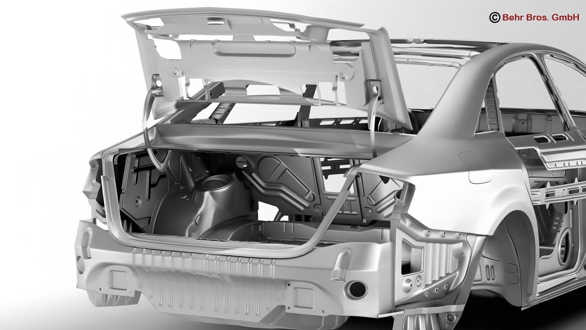 Generic Car Body in white 3D Model MAX OBJ 3DS FBX C4D LWO LW LWS