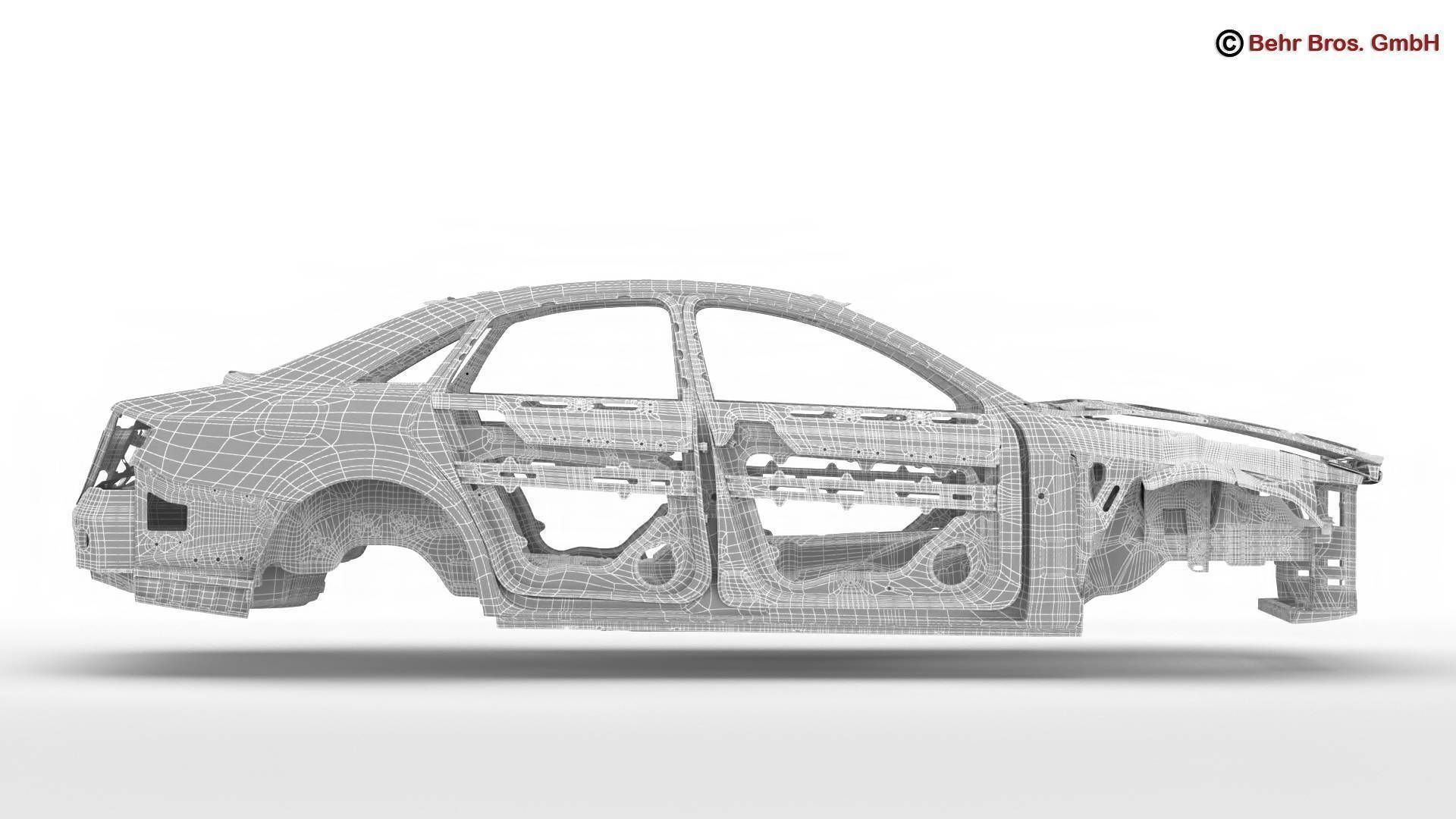 Generic Car Body in white 3D Model MAX OBJ 3DS FBX C4D LWO LW LWS