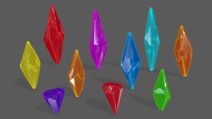 crystals Low-poly 3D model
