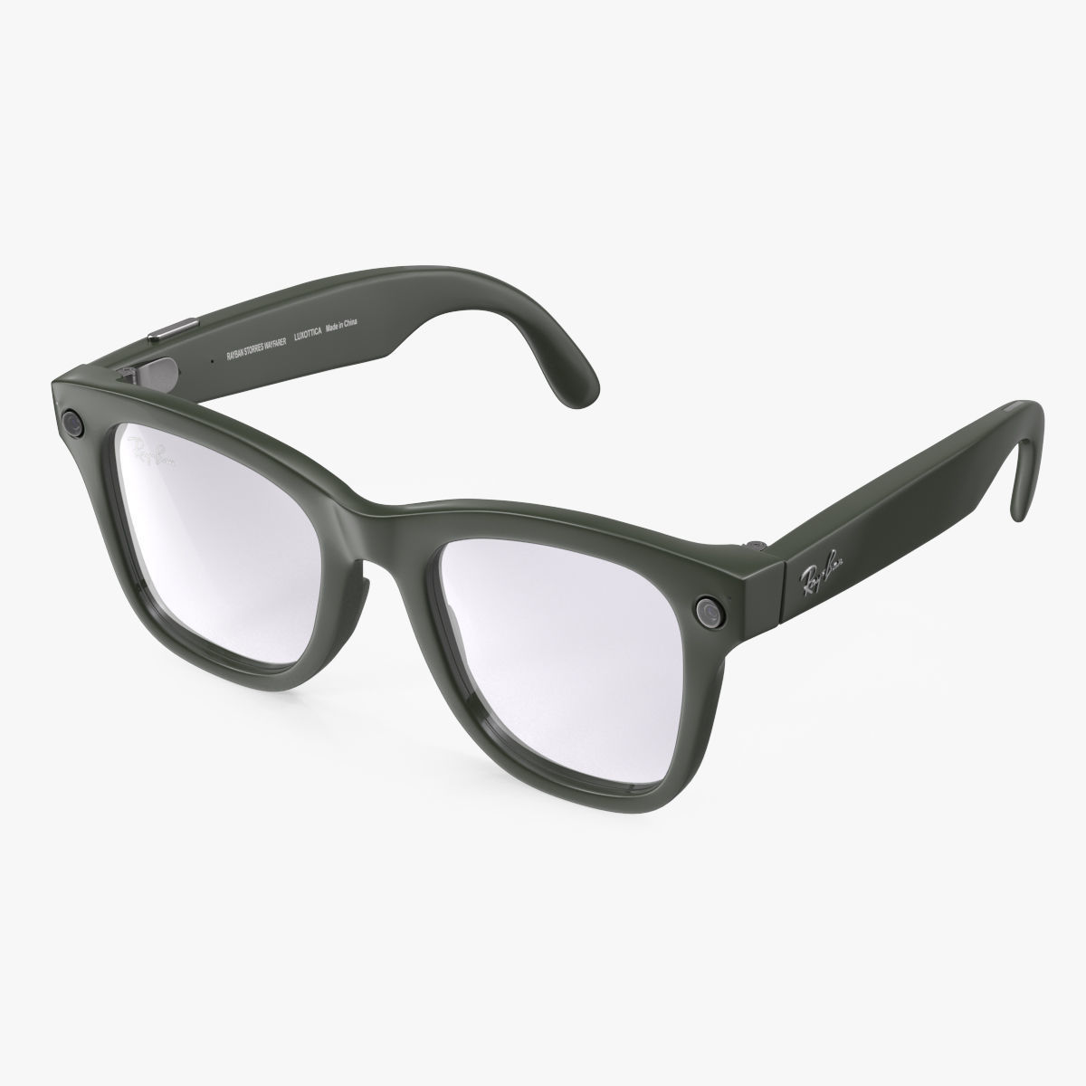 Ray Ban Stories Wayfarer Smart Glasses Olive 3D model CGTrader