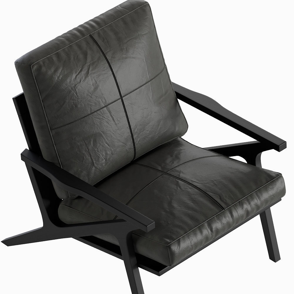 Leather Armchair Crate Barrel 3D model CGTrader