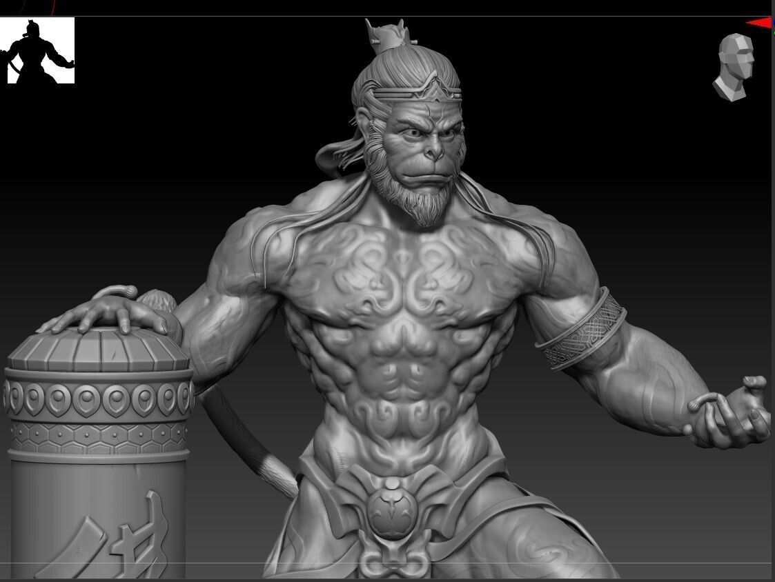 WUKONG chinese statue 3D model 3D printable CGTrader