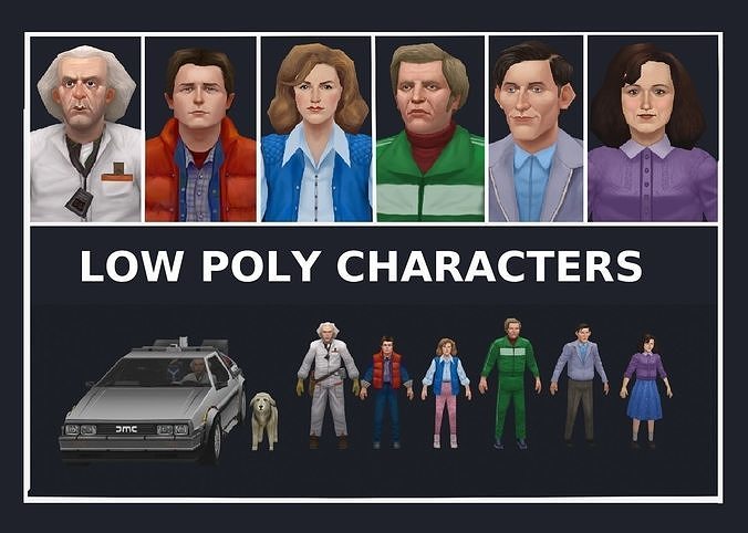 BTTF characters Low-poly 3D model